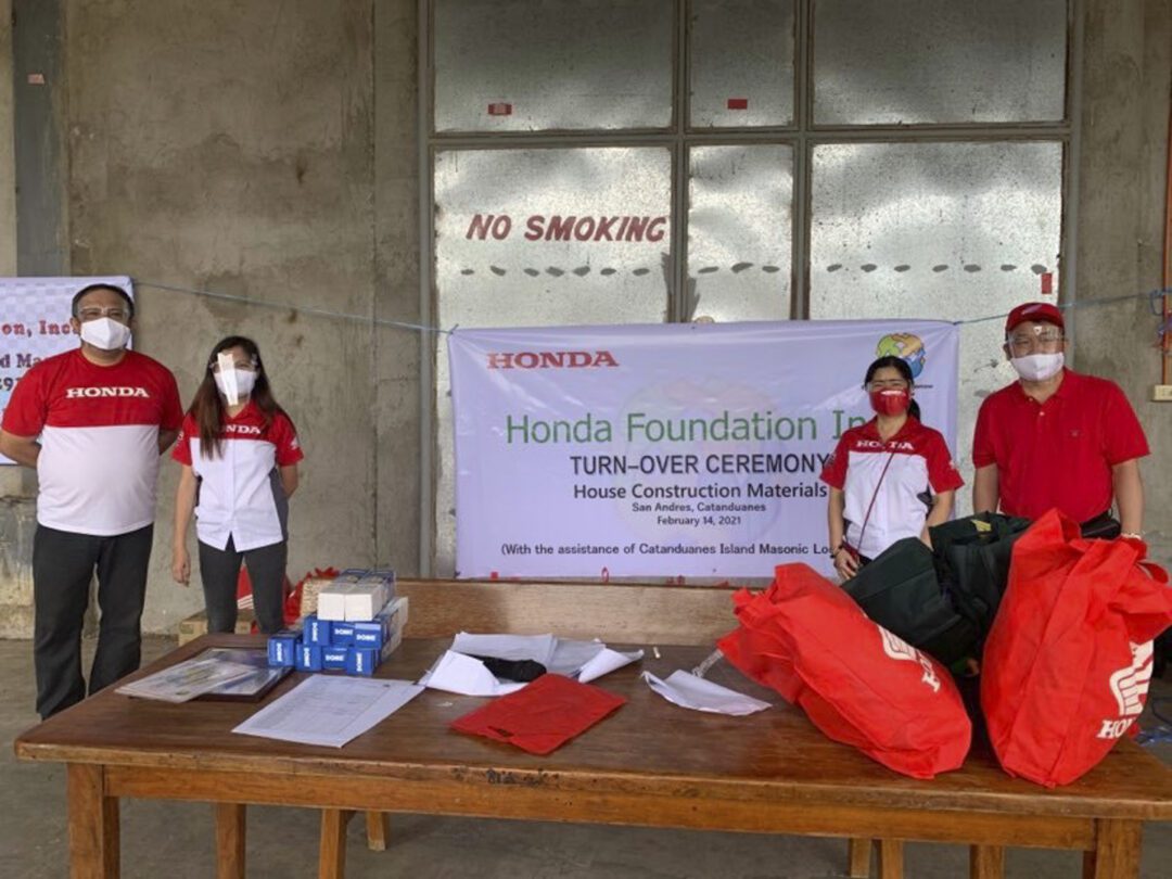 Honda Foundation, Inc. donates supplies to Typhoon-hit homes in Catanduanes