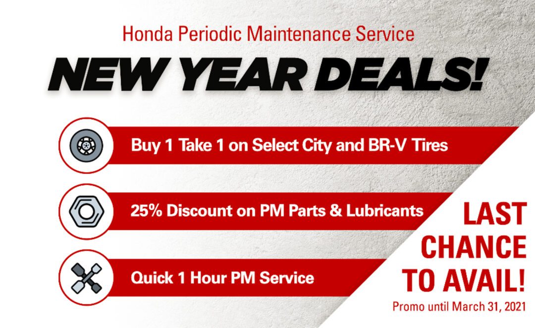 Last chance to avail Honda’s service deals and promos offerings until March 31