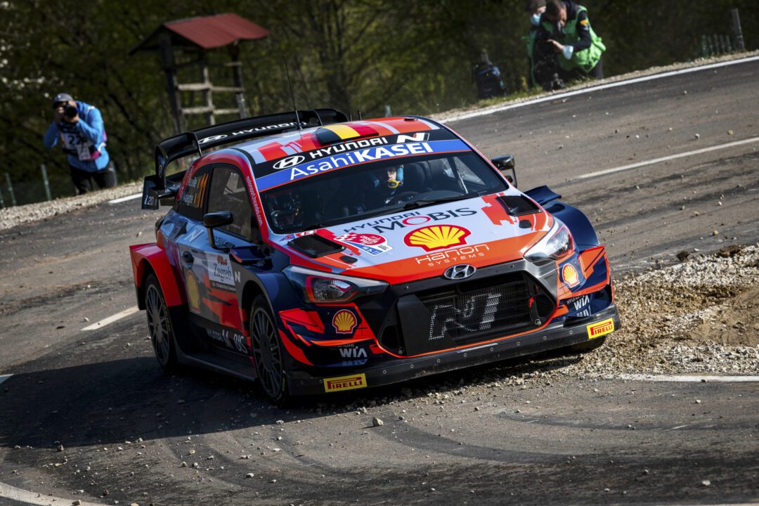 Thierry Neuville leads the Croatia Rally with a Hyundai i20 after a pulsating opening leg.