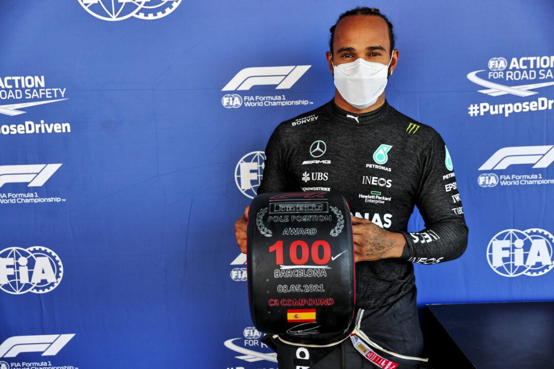 Lewis takes sensational 100th career pole position with Valtteri in P3 at the Circuit de Barcelona Catalunya