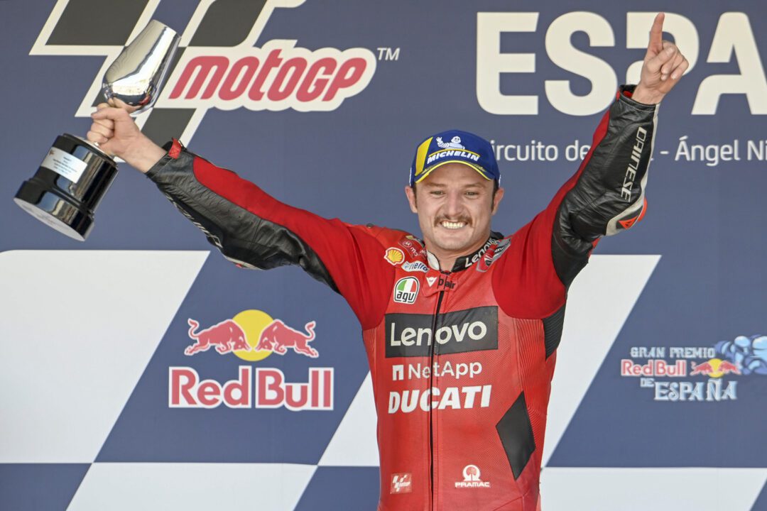 Jack Miller guided his Ducati to first place in the Spanish MotoGP at Jerez
