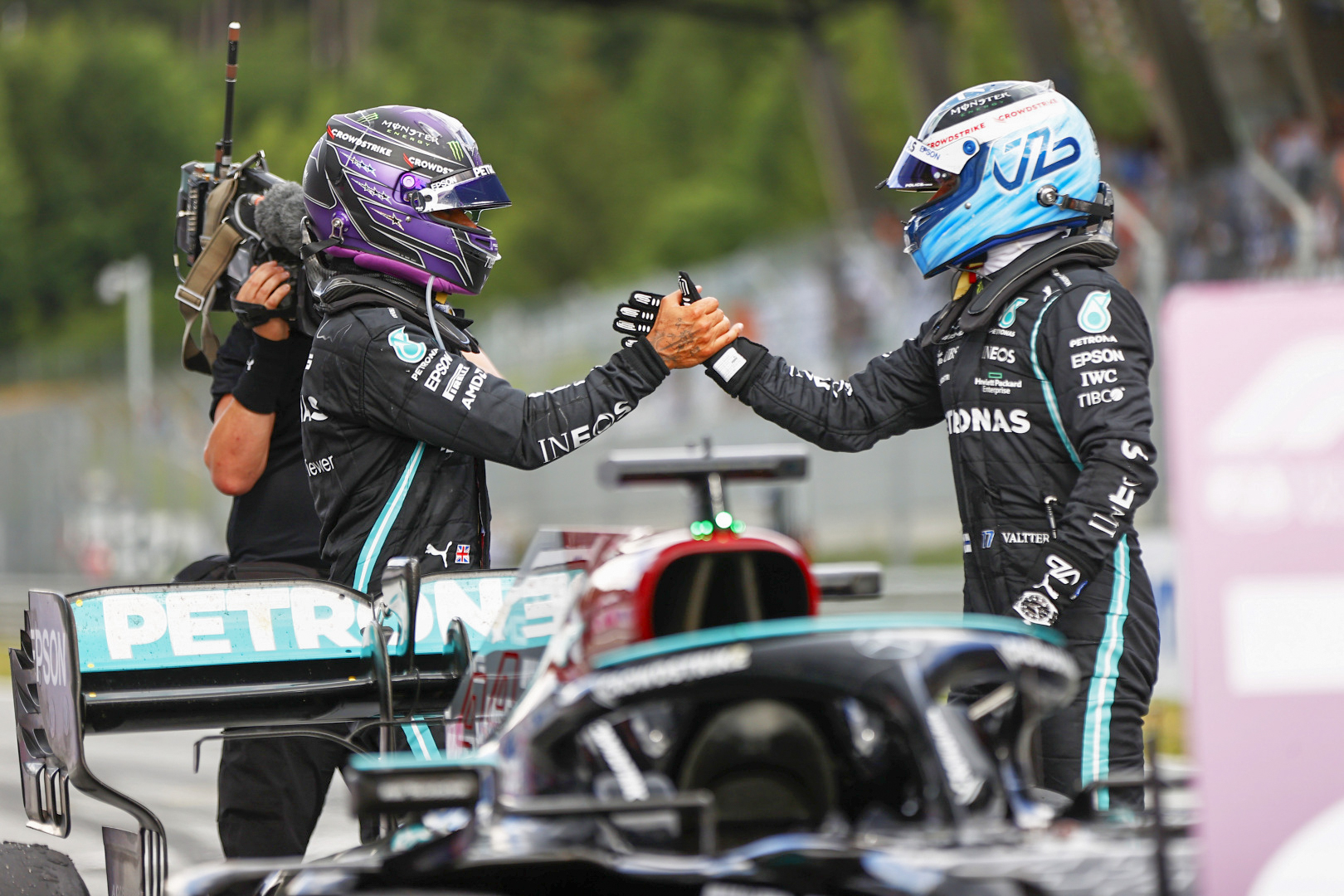 A double podium for the Mercedes-AMG Petronas F1 Team at the 2021 Styrian Grand Prix with Lewis P2 and Valtteri P3