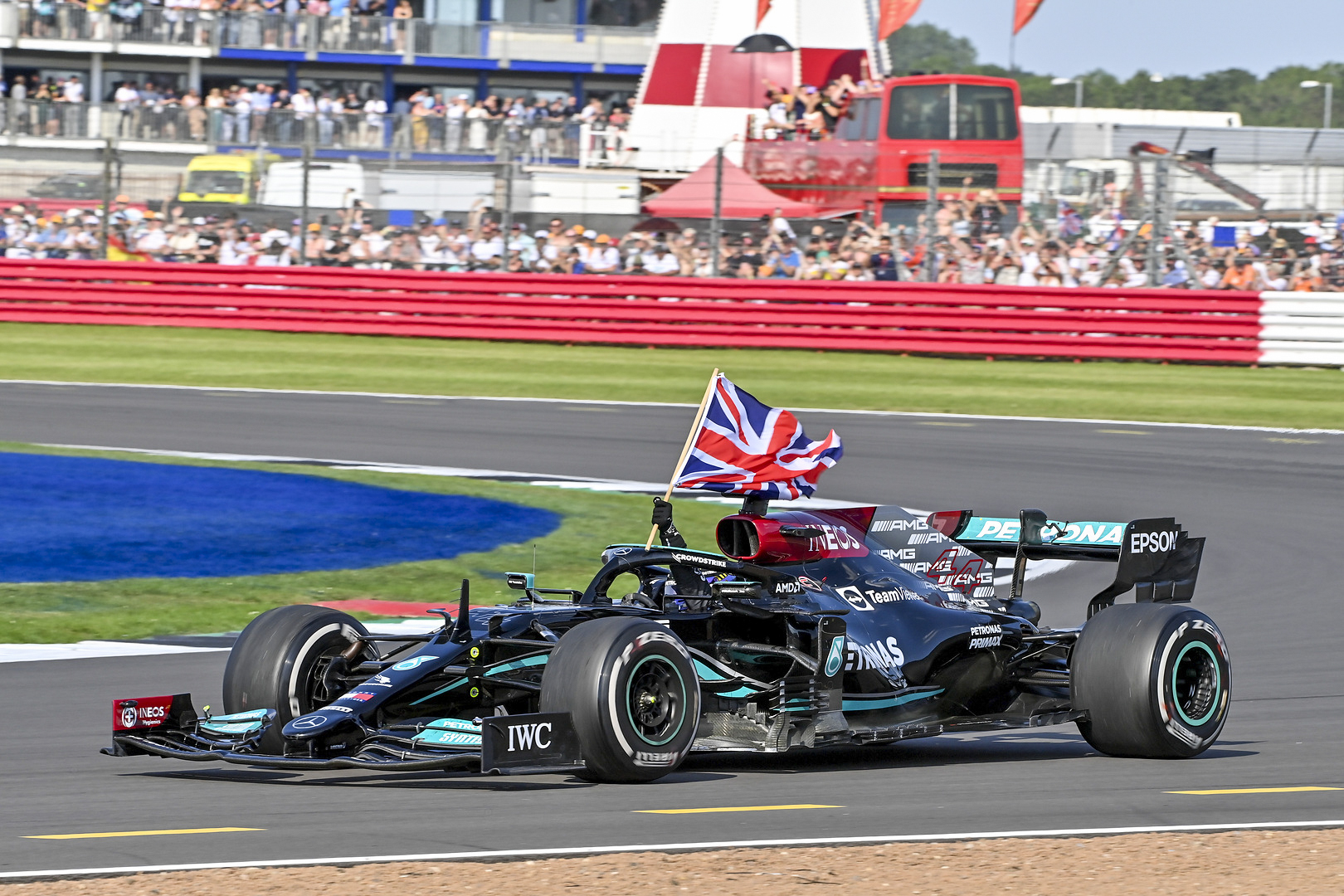 Lewis claims a hard-fought victory for the Mercedes-AMG Petronas F1 Team at the 2021 British Grand Prix, with Valtteri securing an impressive podium in P3