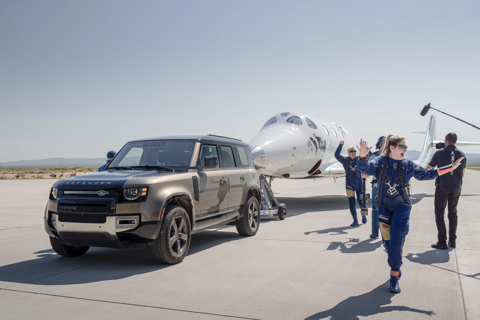 Land Rover vehicles support Virgin Galactic’s first commercial space flight with a full crew