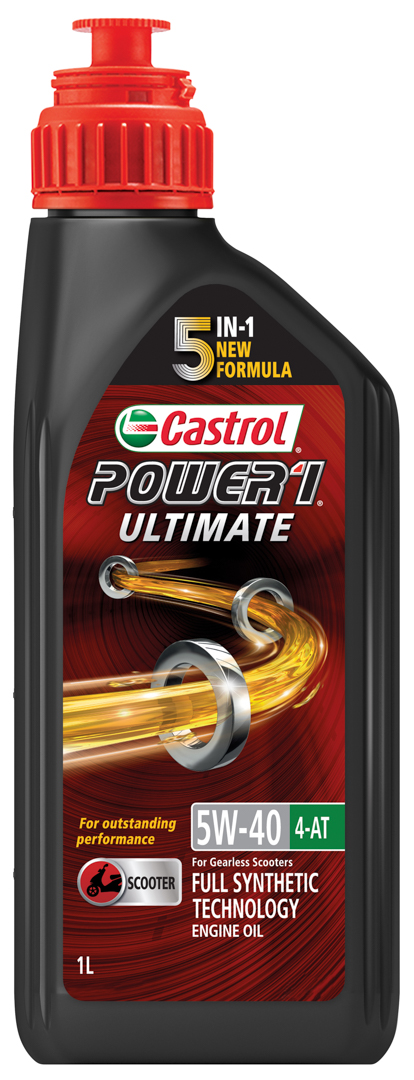 Castrol Power 1 Ultimate 2T 4 Litre – HC-Synthetic Motorcycle Oil, API TC, JASO FD, Made In Germany
