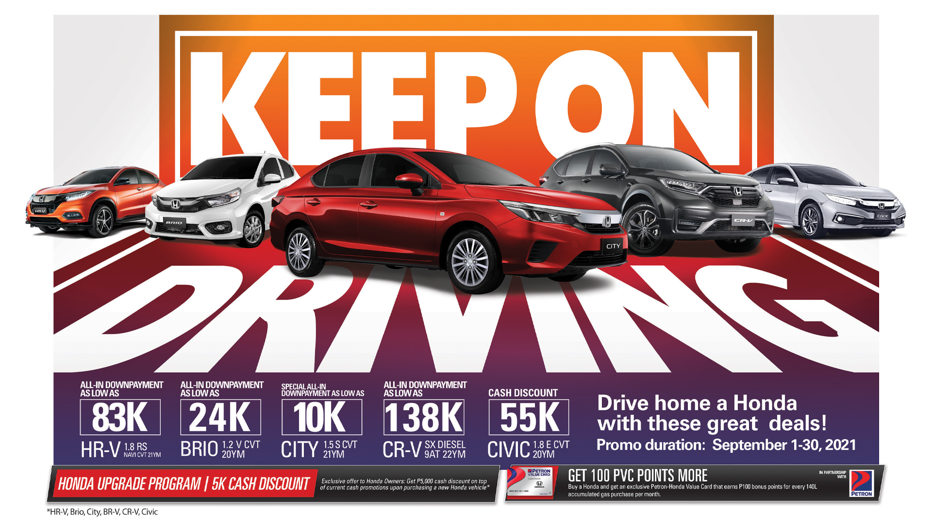 Honda extends “Keep on Driving” promo until end of September