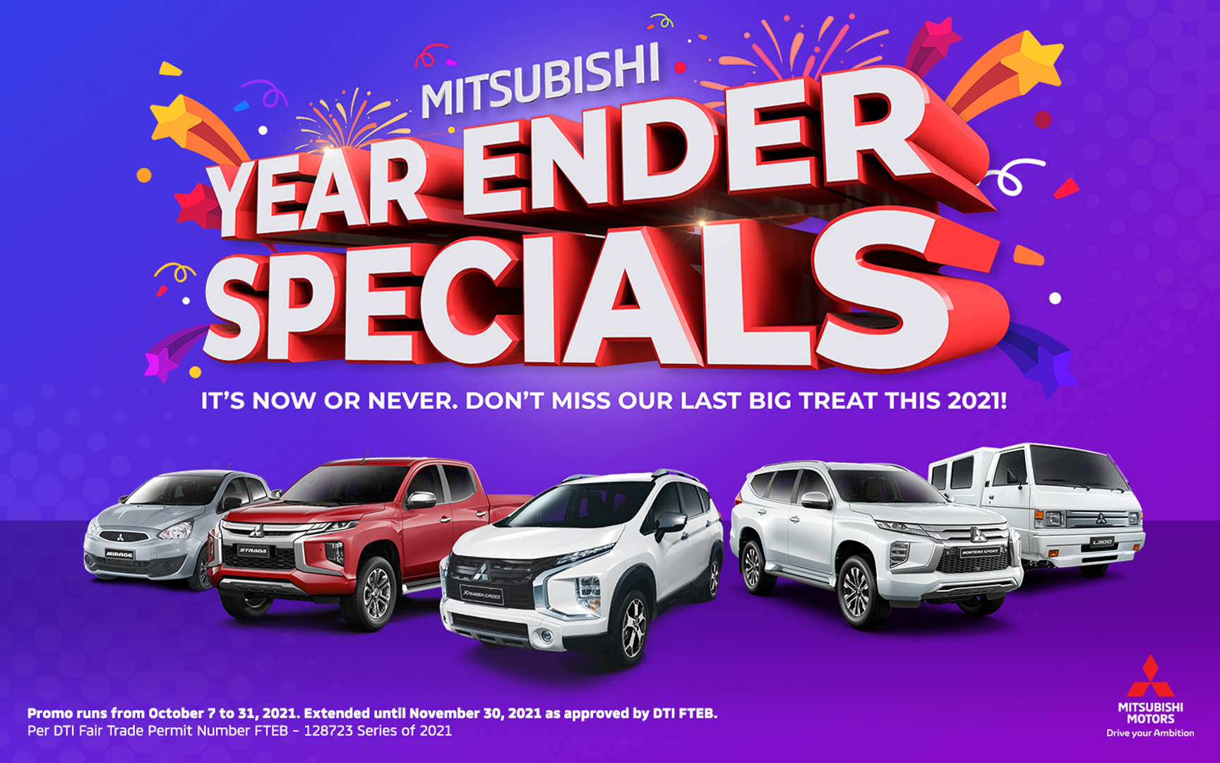 Mitsubishi Motors Extends its Year Ender Specials Promo