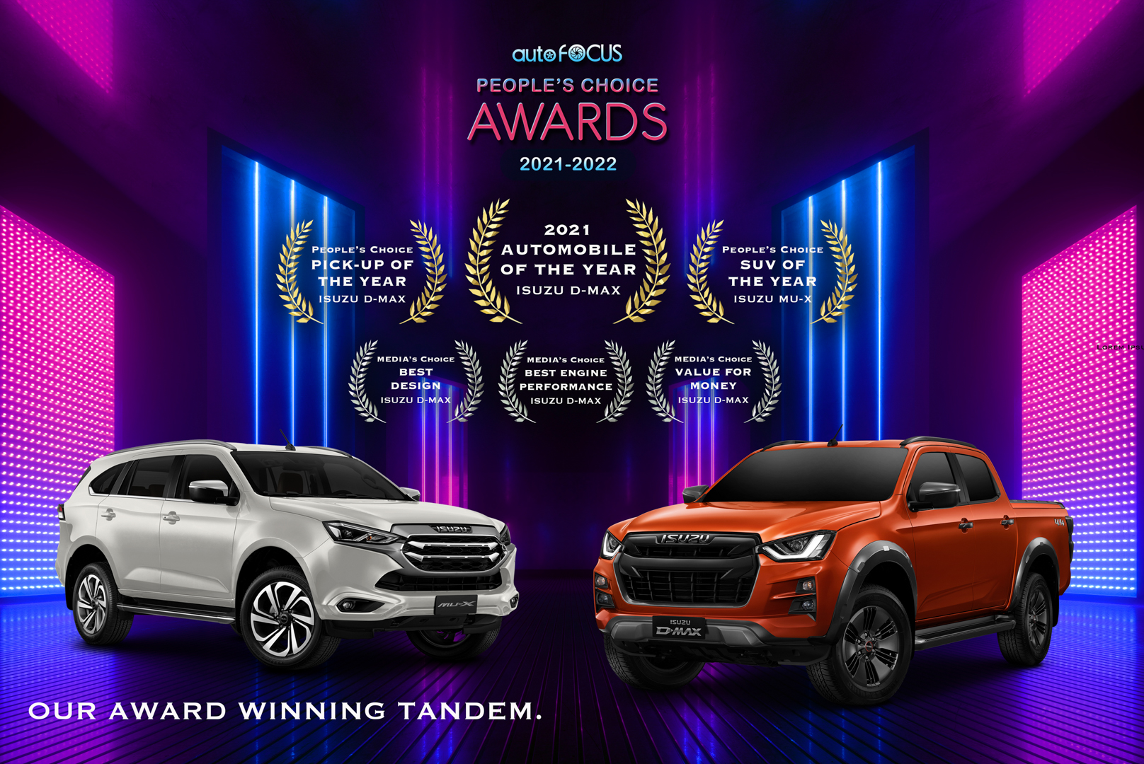 Isuzu Philippines receives Automobile of The Year, Pick-Up of the year, SUV of the year & more at 2021-2022 Auto Focus People Choice Awards