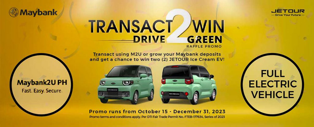 Win a JETOUR Ice Cream EV with Maybank Transact 2 Win, Drive 2 Green Raffle