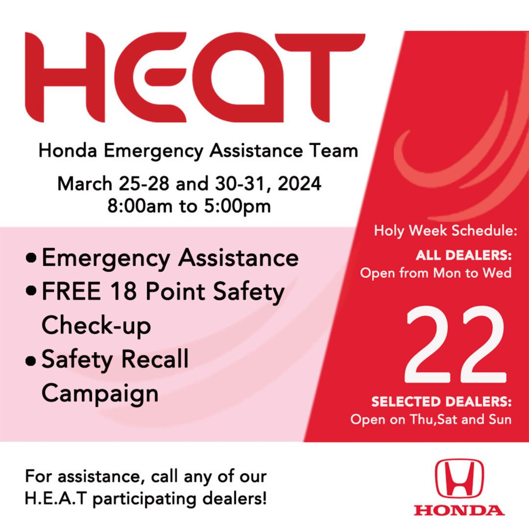 Honda Offers Emergency Assistance This Holy Week 2024
