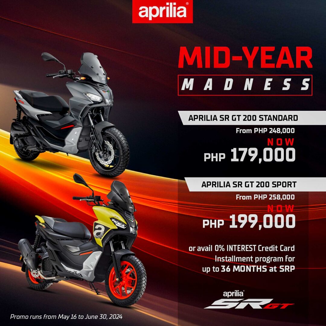 Crazy Good Deals this June with the Aprilia Mid-Year Madness Promo