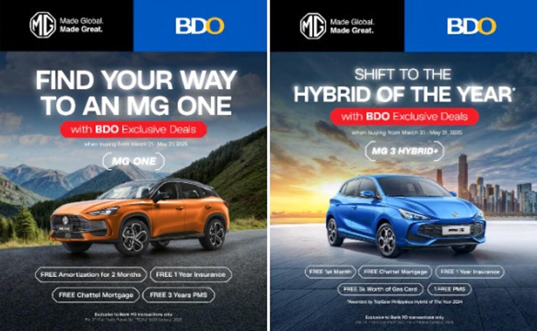 MG Philippines x BDO for Exclusive Deals on the MG 3 Hybrid+ and MG ONE
