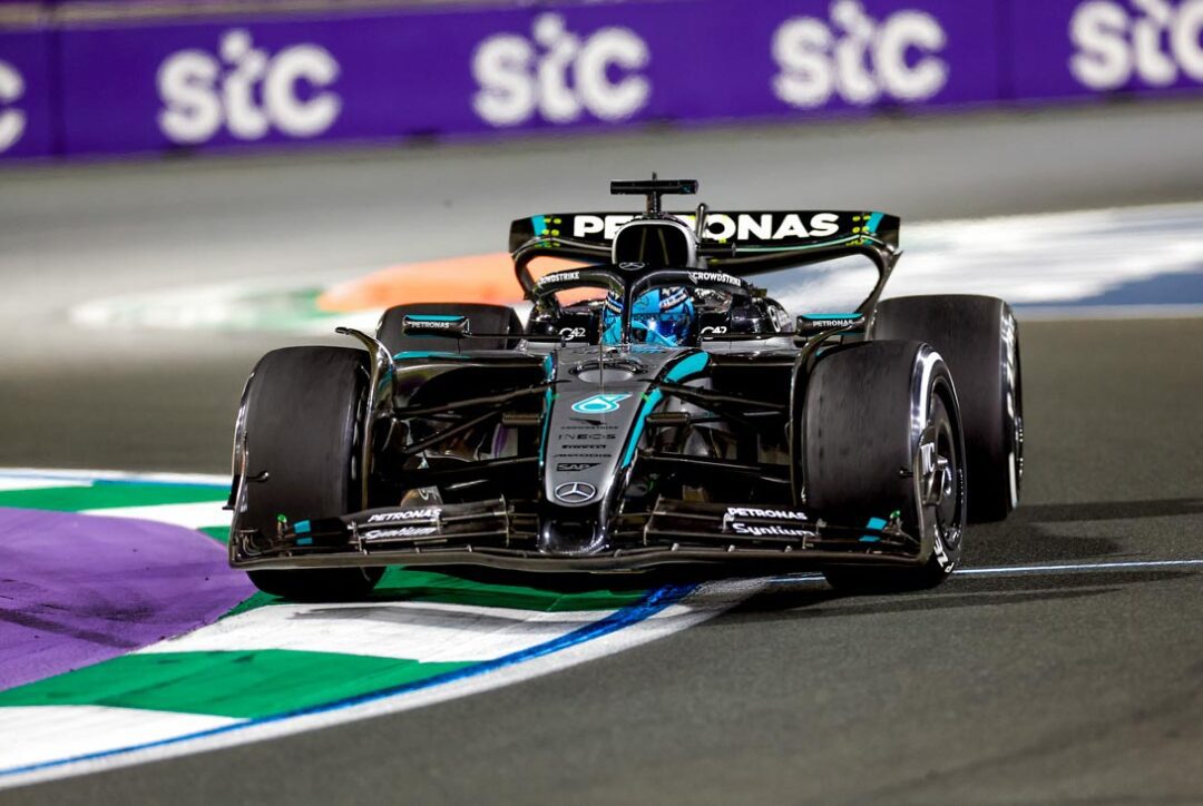 Challenging Evening for George Russell P5, Antonelli P6 in Saudi Arabian Grand Prix