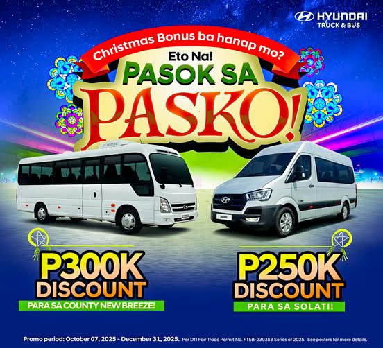 Holiday Deals You Can’t Miss: Up to ₱300K Off Hyundai County New Breeze and Solati