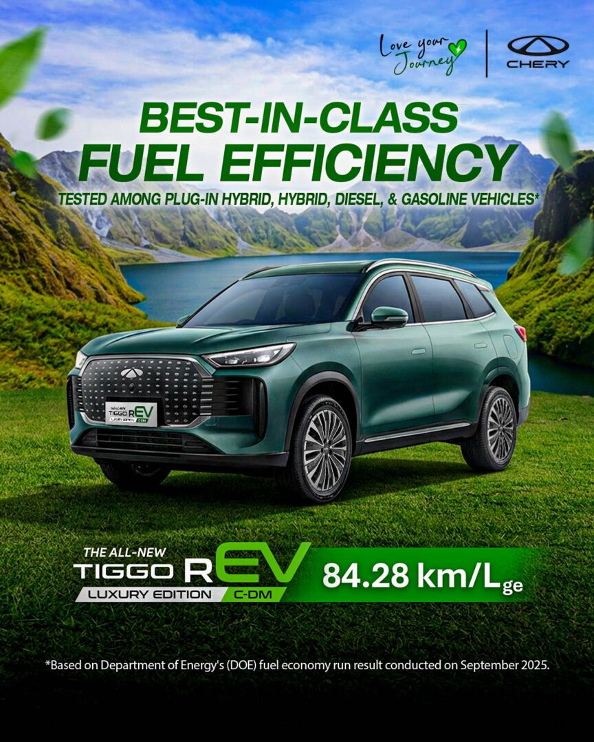 Chery Tiggo rEV Luxury Edition Achieves Class‑Leading 84.28 km/Lge in Petron DOE Fuel Eco Run